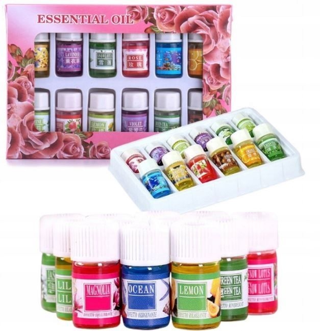 

Zestaw Olejki Eteryczne 12 Zapachów Aromaterapia