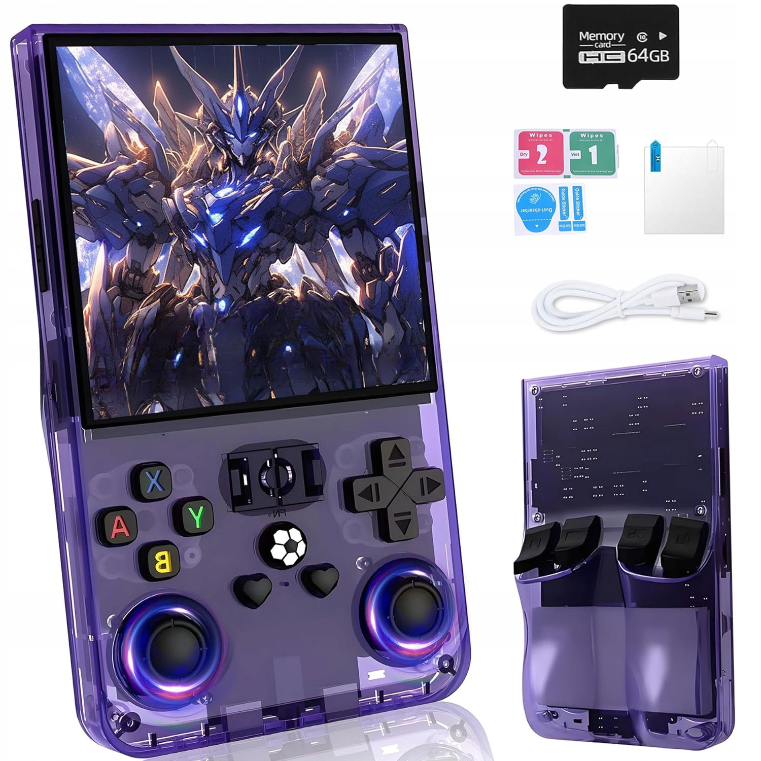 Elektronické Herní Konzole R36MAX 18000+ Her 64GB Karta (fialová)