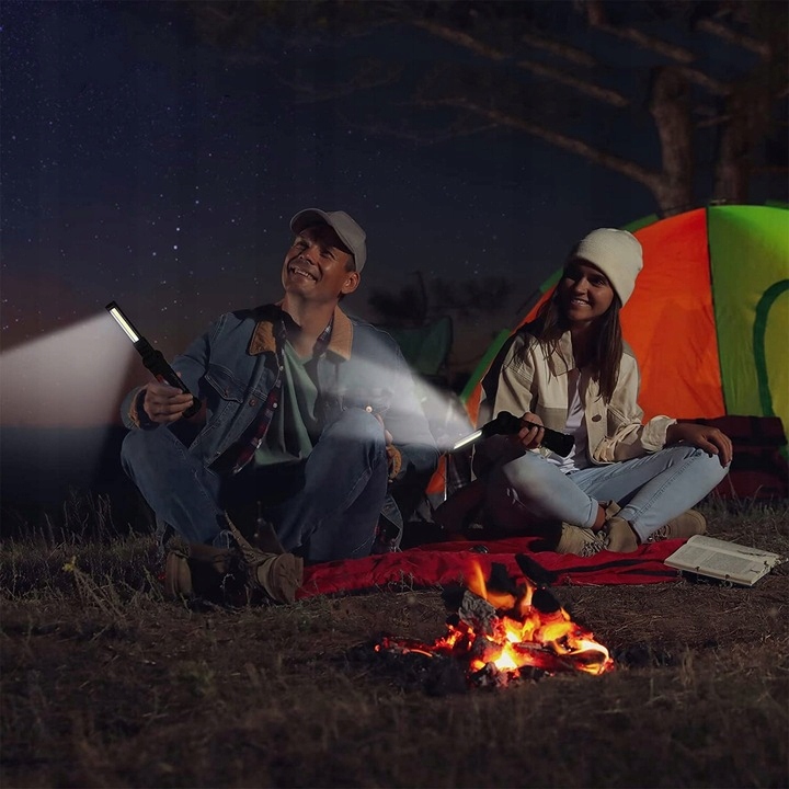 MOCNA LAMPA LATARKA WARSZTATOWA LED COB HAK MAGNES AKUMULATOROWA USB 6W1 Marka inna