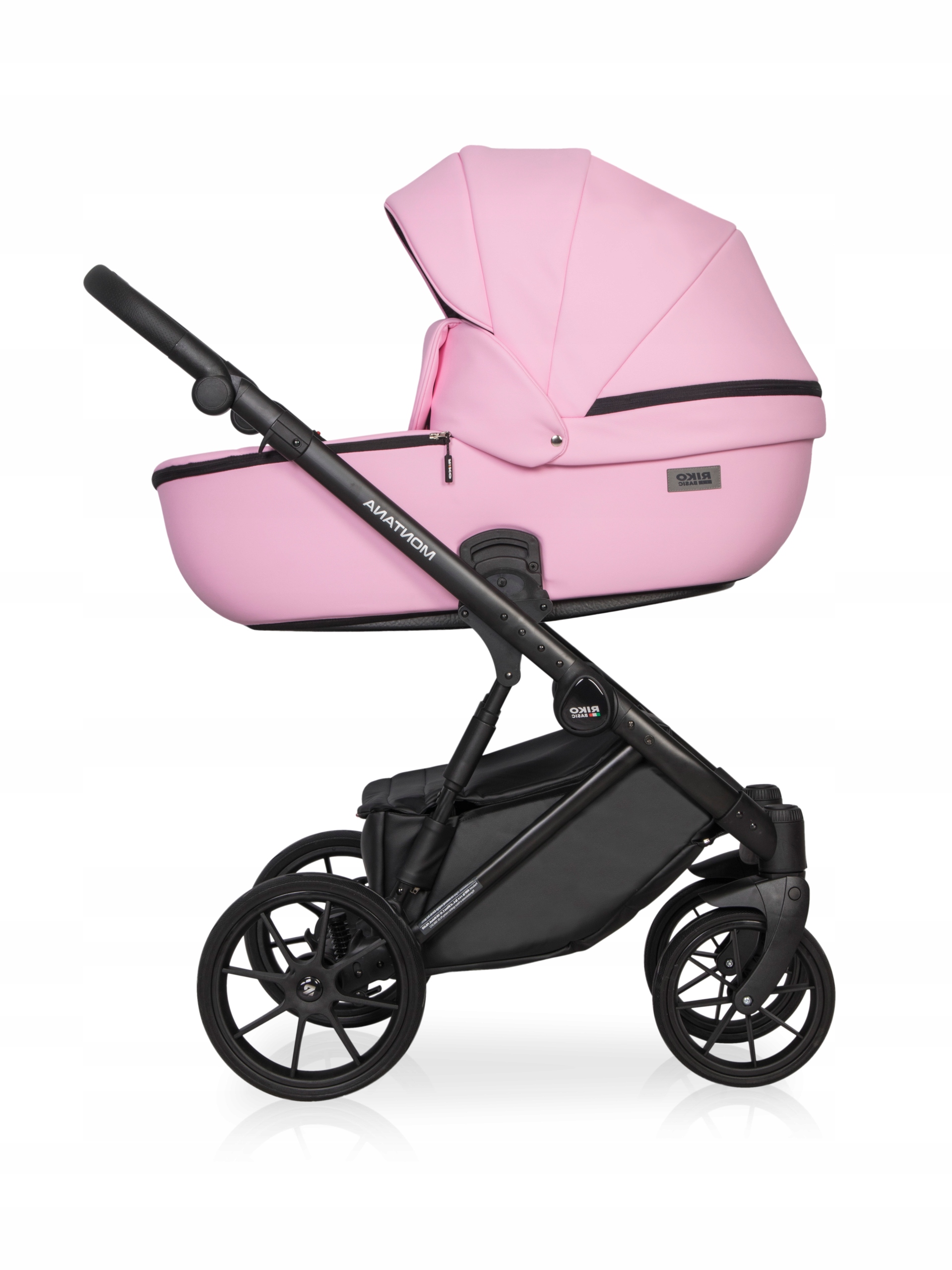 RIKO BASIC MONTANA ECCO WÓZEK DZIECIĘCY 3W1 - KOLOR 14 CANDY Z ADAPTERAMI Kolor Odcienie różu