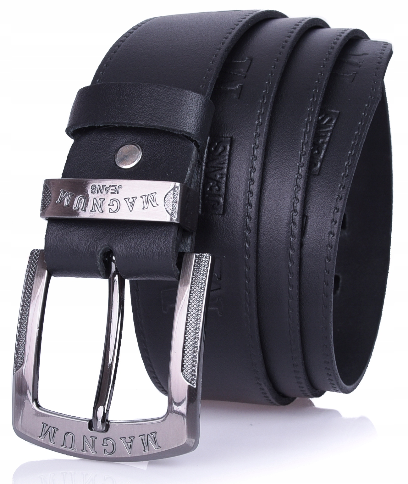 

Skórzany Pasek do spodni Magnum czarny męski Skóra