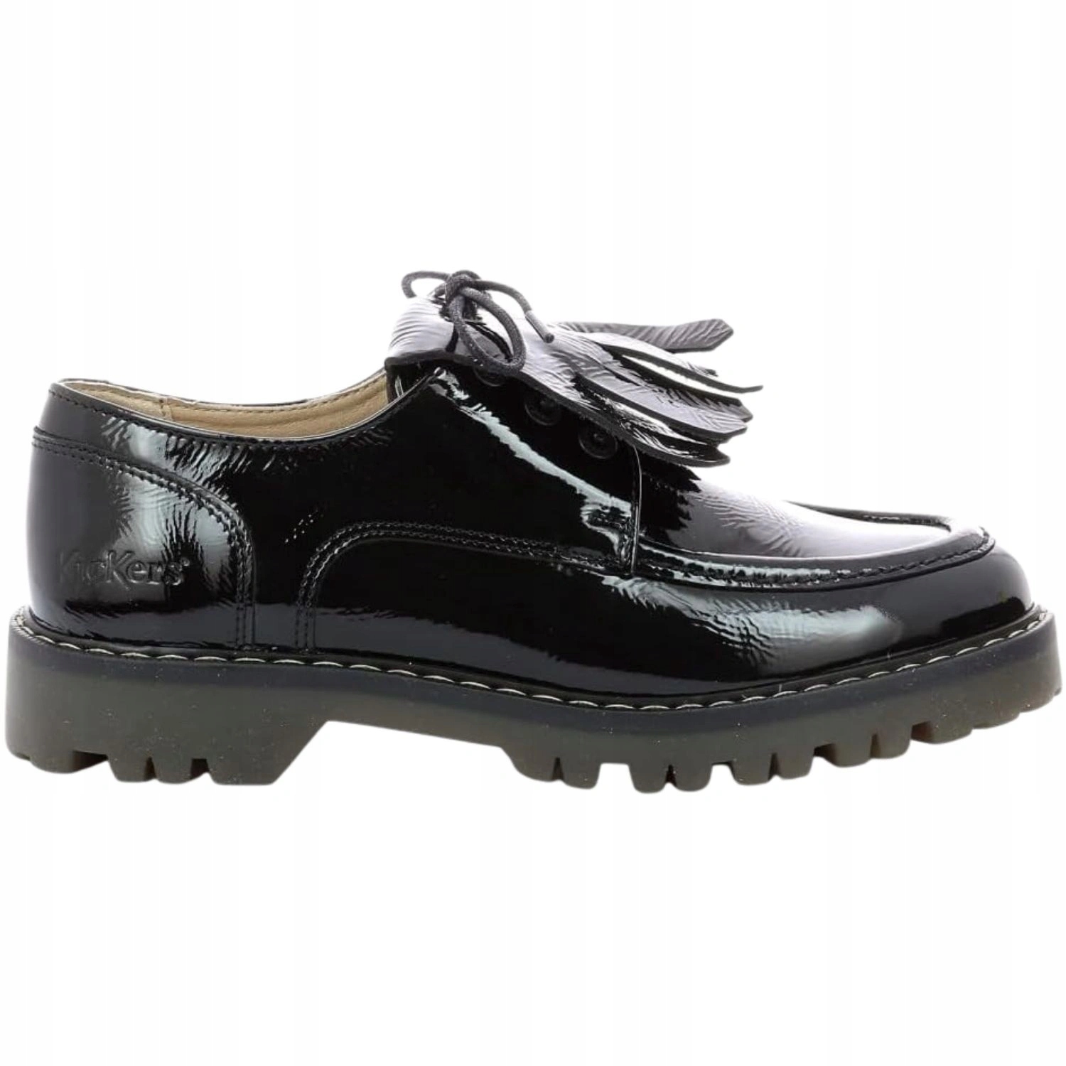 Dámské kožené mokasíny Kickers polobotky černé lakované vel.
