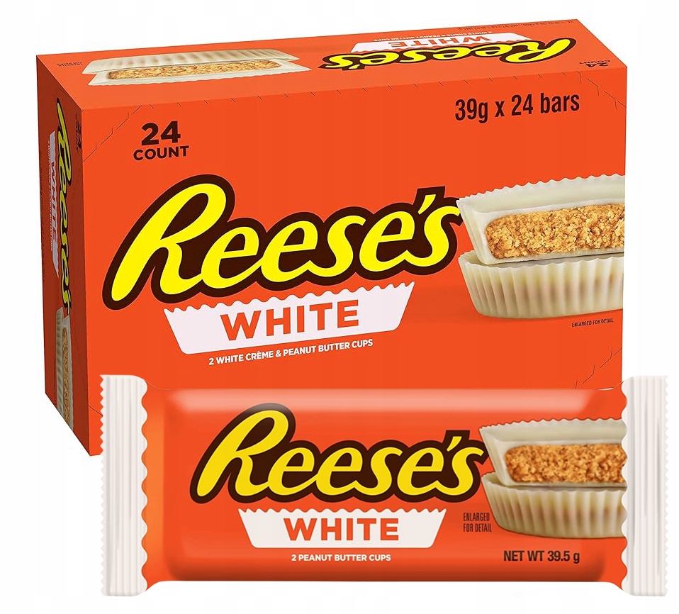 Karton Reese's 2 White Cups 39,5g Czekoladki Biała Czekolada Krem Orzechowy