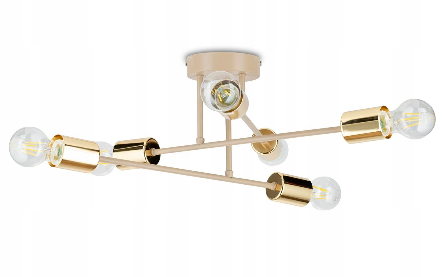 Stropná lampa Robi Béžová s prídavkom zlata 6xE27 50 cm Moderná Taupe