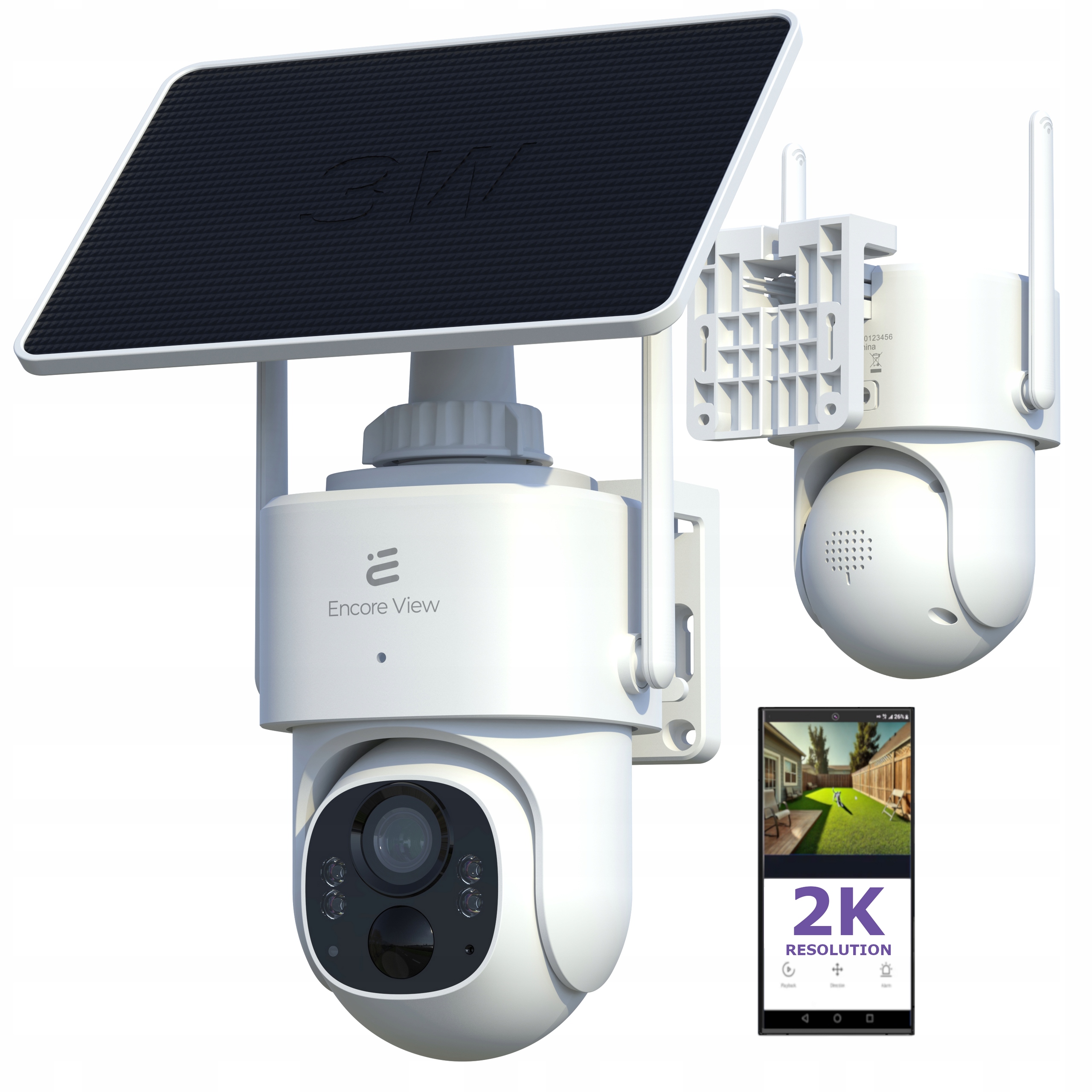 Kamera Lte 2K Zewnętrzna IP65 Na Sim kartę Tuya app Encore View Solar Panel