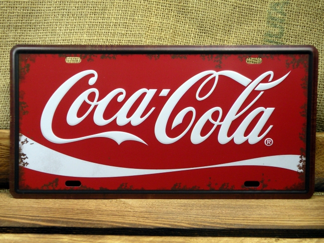 Tablica Rejestracyjna USA Coca cola logo Reklama Szyld Blacha