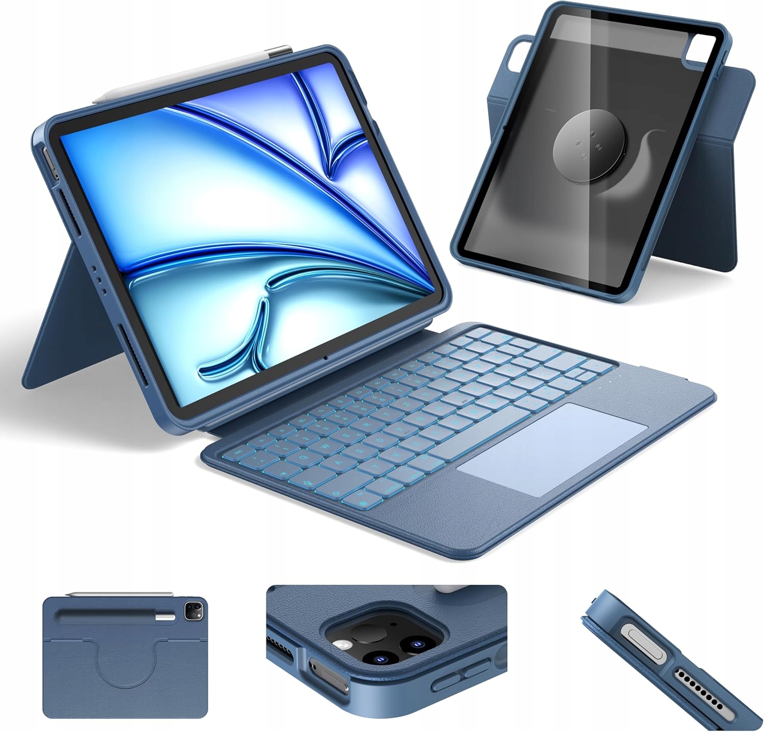 Pouzdro s klávesnicí pro iPad Air 11 a Pro 11 Hou Qwertz otočné o 360°