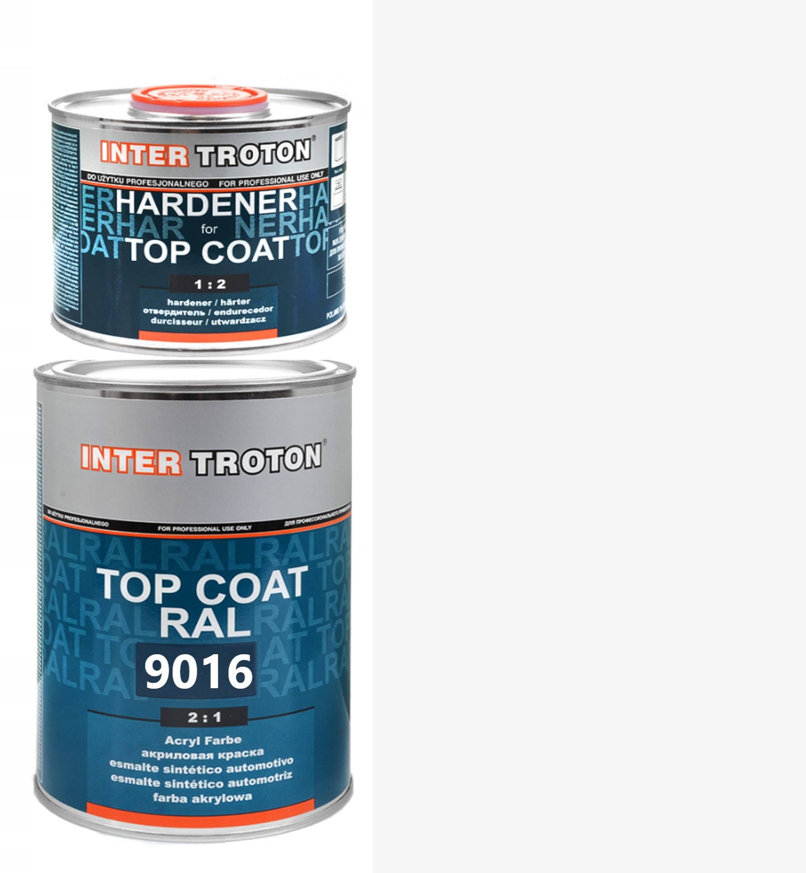 9016 RAL АКРИЛОВАЯ КРАСКА ТРОТОН 1Л+UT 2: 1 ПОЛОВИНА