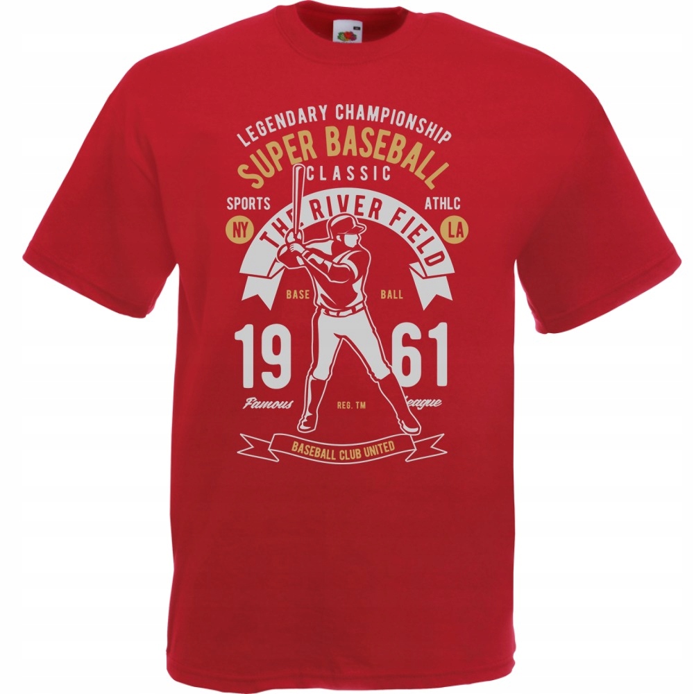 

Koszulka baseball kij baseballowy XXL ceglana cze