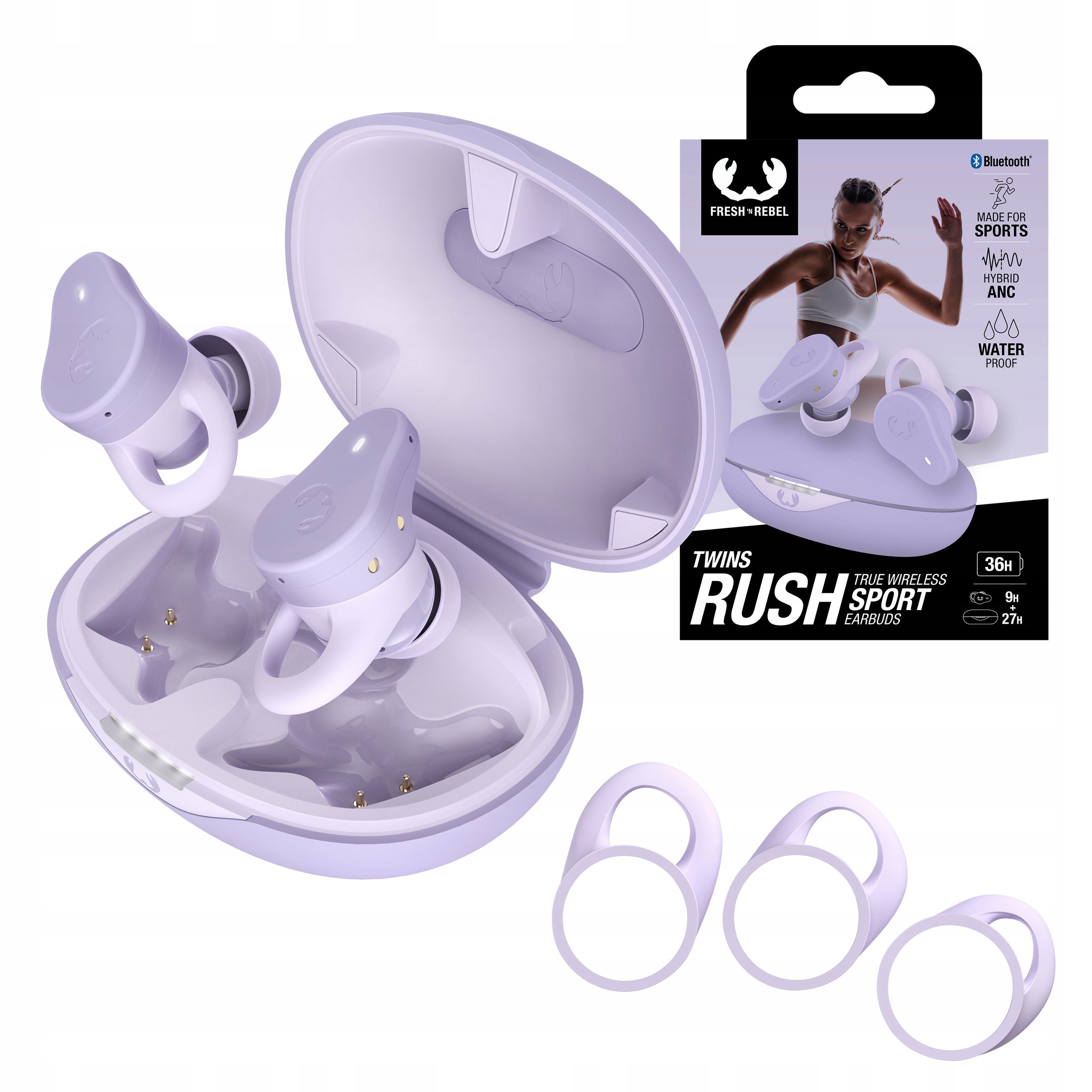 Fresh 'n Rebel Słuchawki Sportowe Bezprzewodowe Dokanałowe Z Anc Twins Rush