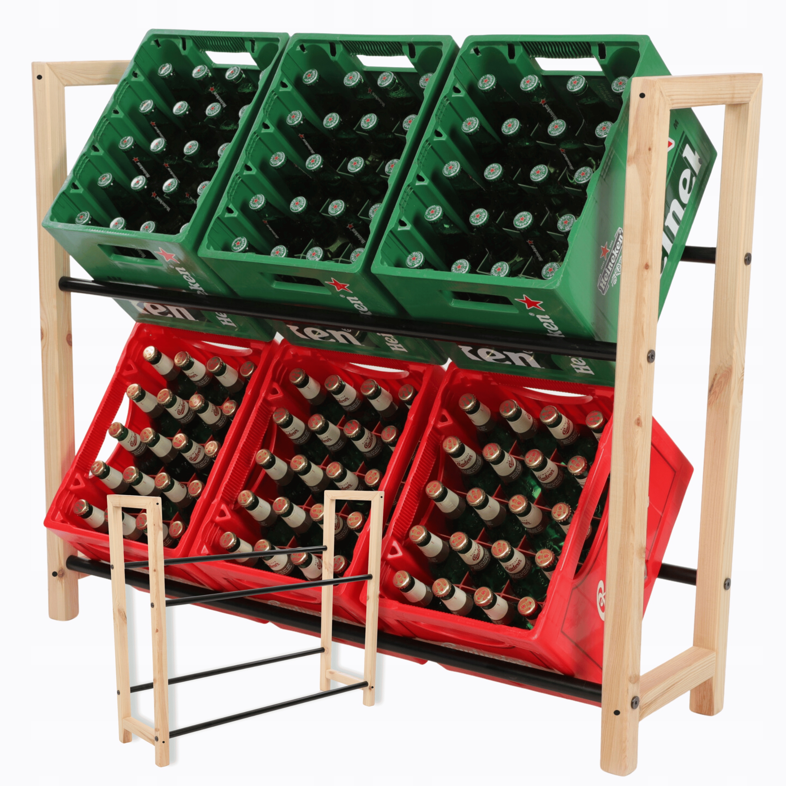 Regál na nápoje, pivo, stojan na transportéry, Kovové Tyče, Eko