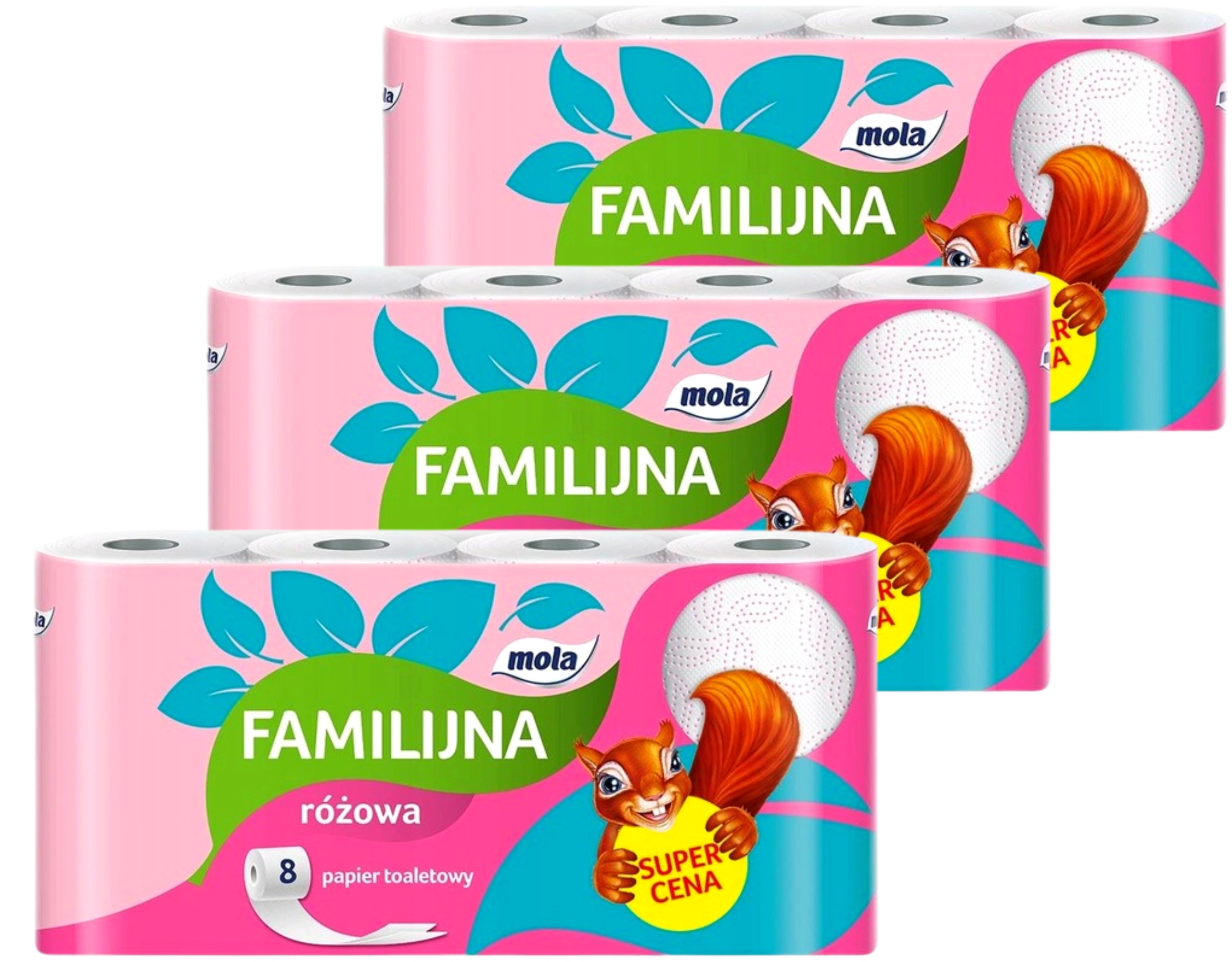 

Papier toaletowy Mola Familijna Różowa 24 Rolki