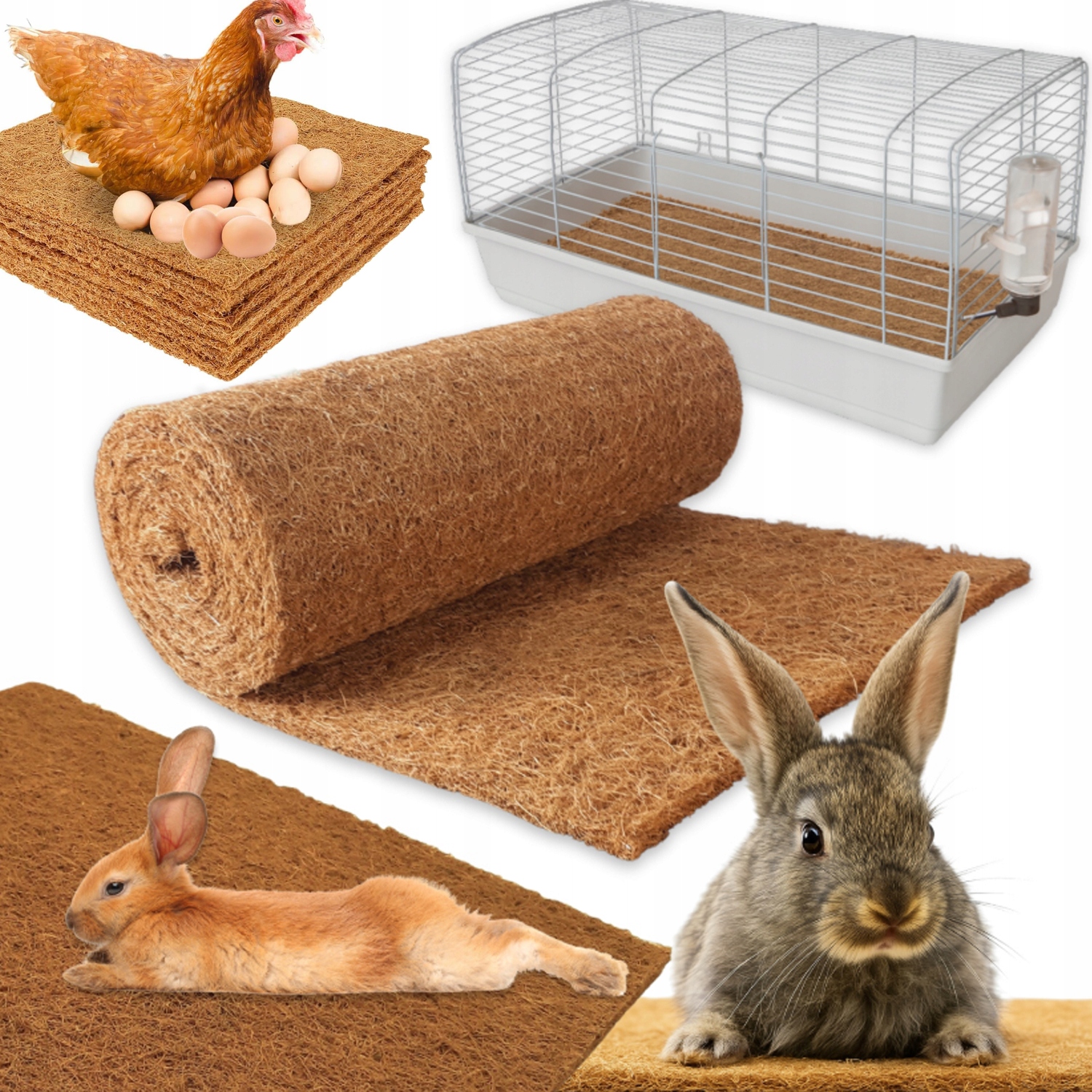 Levně Kokosová Podložka Multifunkční Odolná Pro Slepice Pro Stavbu Hnízd 10 Ks 30X30CM