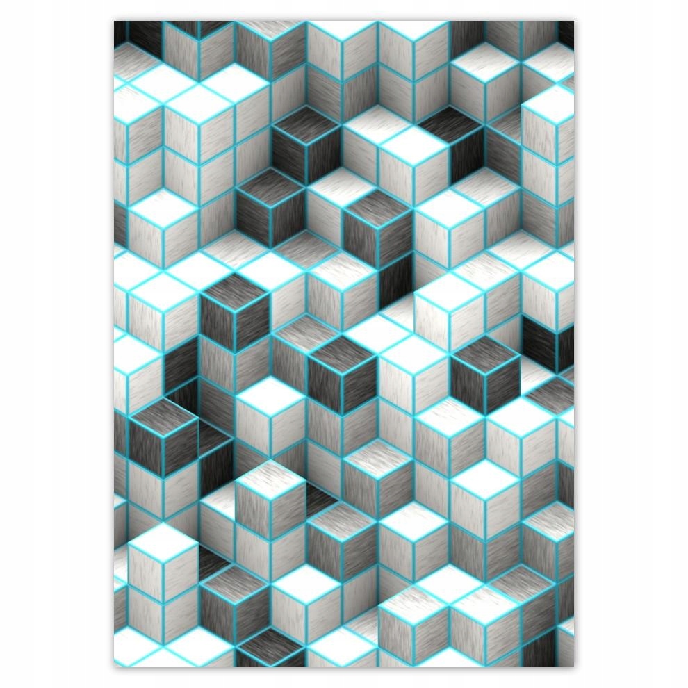 

Plakaty 50x70 Sześciany z turkusem