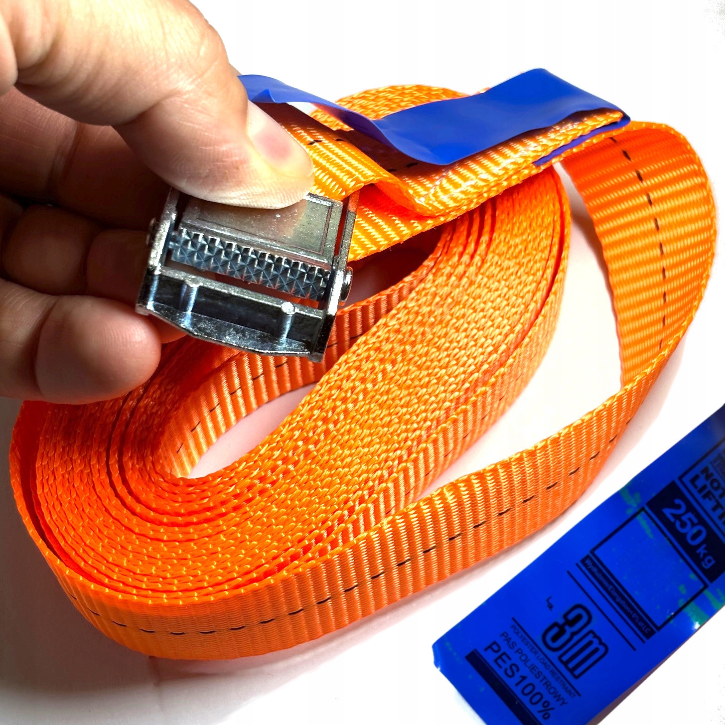 Pas transportowy Z Klamrą 25mm 3m 250kg Do Mocowania Bagaż Rower Zaciskowy