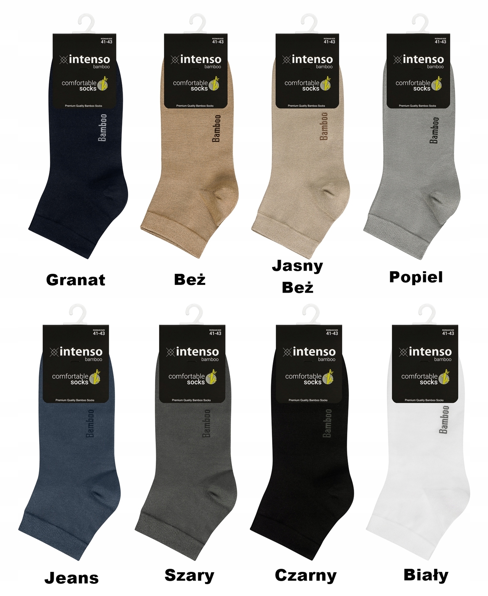 STOPKI MĘSKIE BAMBUSOWE PRZEDŁUŻANE 41-43 10 PAR Rozmiar 41-43