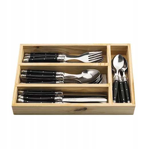 Laguiole Style de Vie Premium Line Black 24 príborov pre 6 osôb