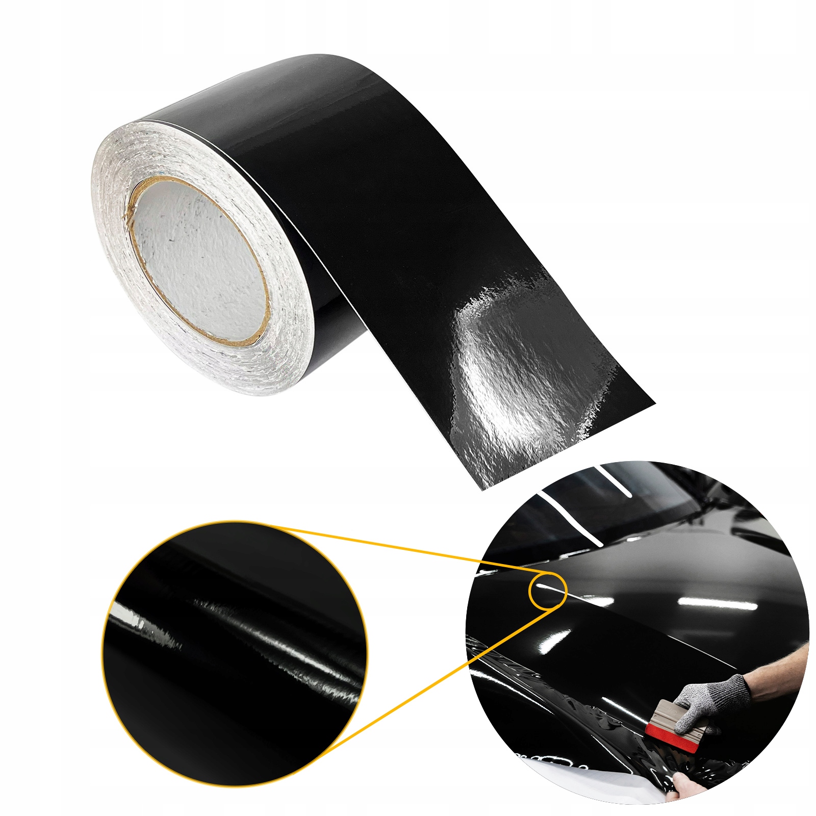 Ochranná páska pro ochranu prahů tuningu aut Fólie Černá Lesklá