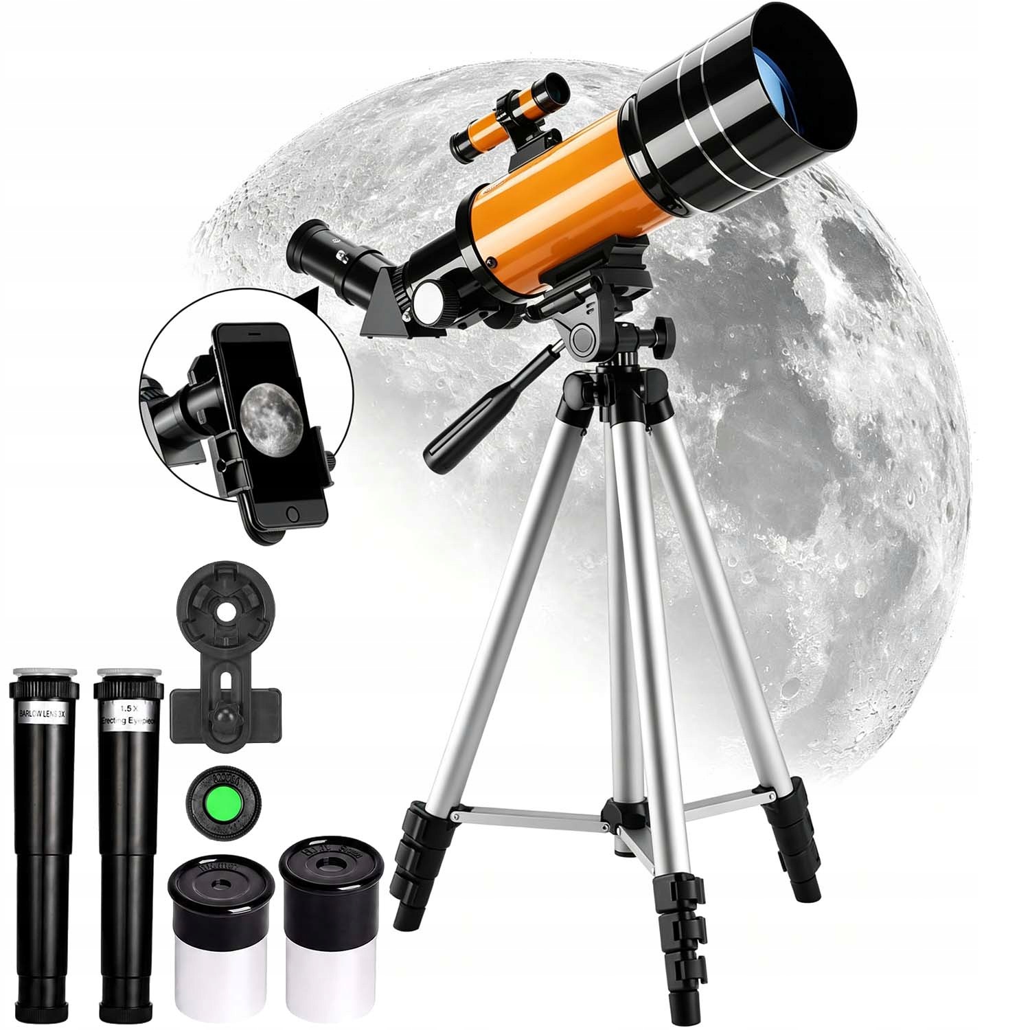 Profesionální Astronomický Teleskop Pro Děti Hd Stargazing Sada 150X
