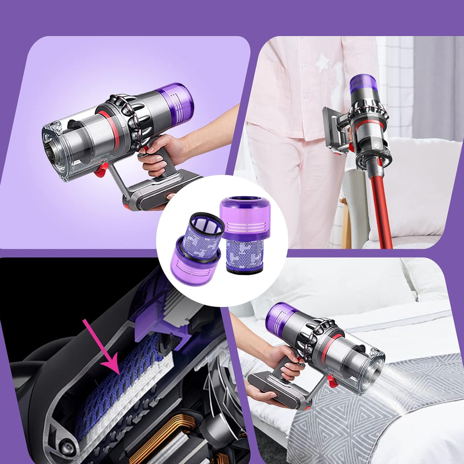 FILTR HYPA DO ODKURZACZA DYSON V11 SV14 V15 - 4 SZTUKI Model Dyson V11 SV14 V15