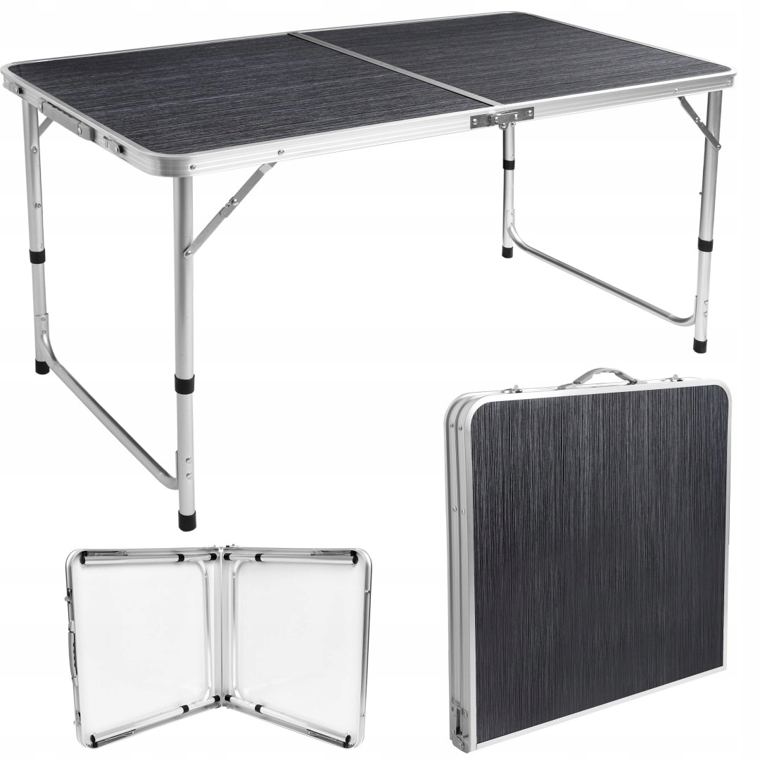 Turistický skládací stolek Trip 120x60 cm, černé dřevo