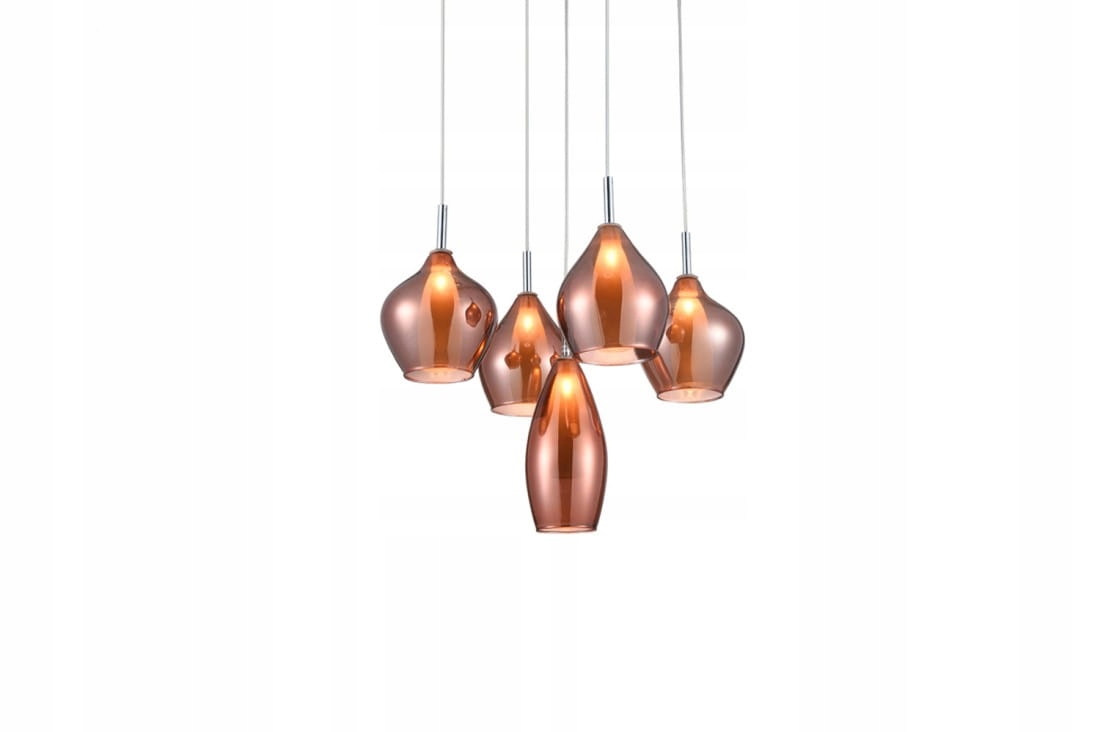 AZzardo Lampa wisząca typu pająk z 5 kloszami, kolor miedziany, 5xG9
