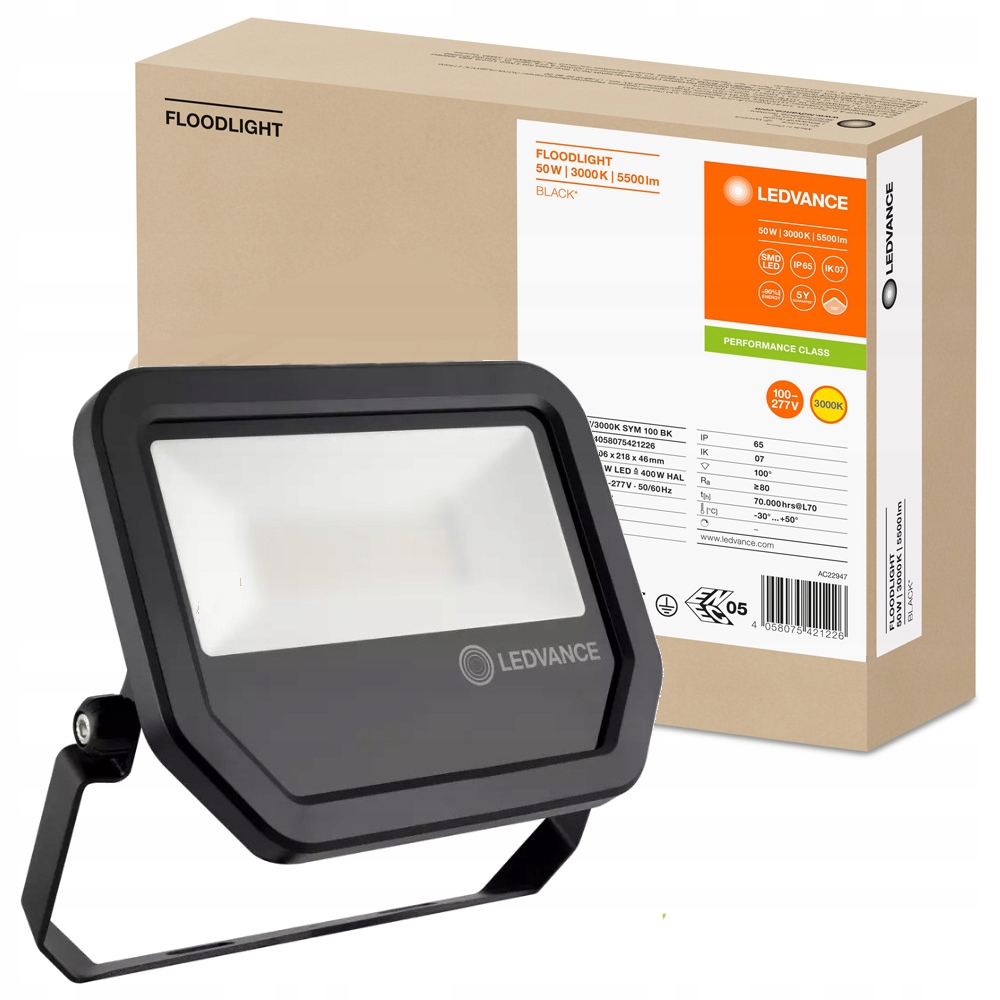 NAŚWIETLACZ LED LEDVANCE 50W 3000K 5500LM IP65