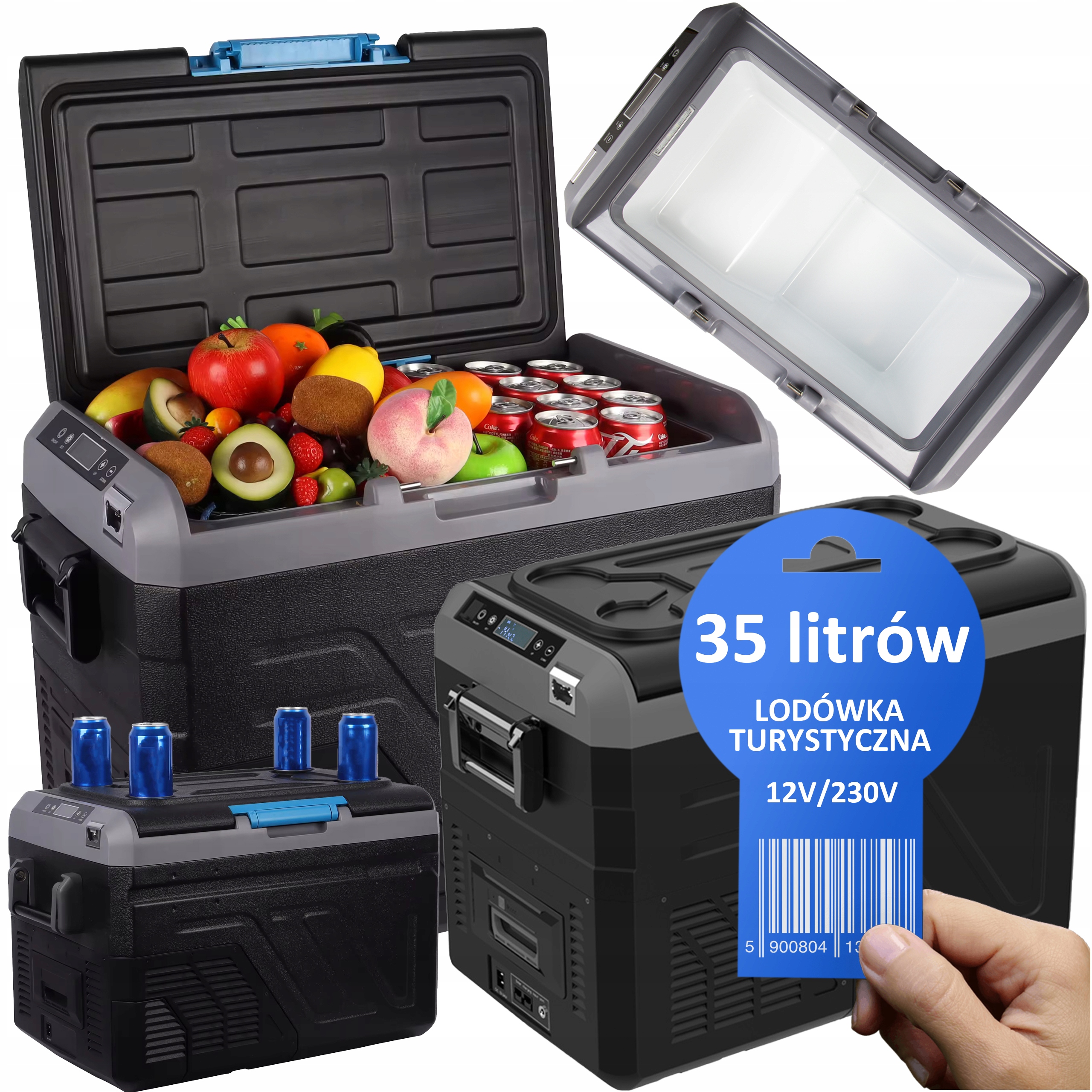 Lodówka Turystyczna Kompresorowa Zamrażarka Samochodowa 12V 24V 230V 35L
