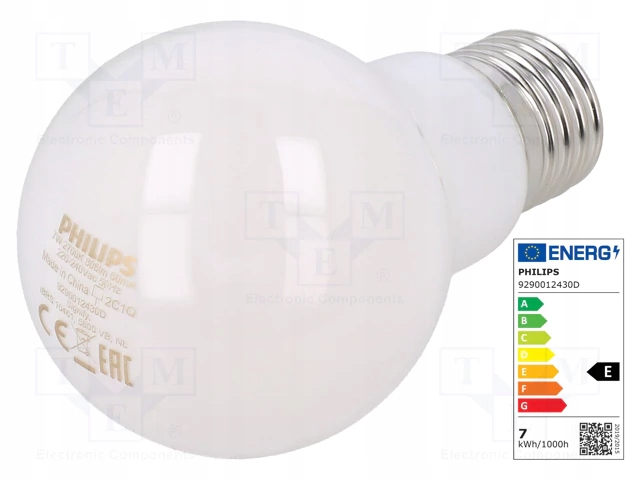 Żarówka E27 PHILIPS LED 7W = 60W 2700K A60 Kod producenta 8718696472187.