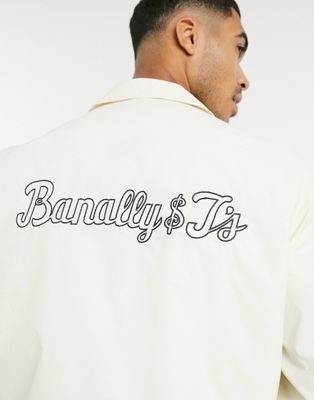 FARAH KURTKA MĘSKA BEŻOWA Z HAFTEM CIENKA M 1VAJ Długość do pasa