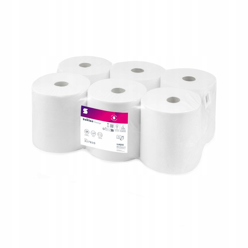 Wepa Satino Prestige Systémové papírové ručníky v roli 150 m x6 Bílé