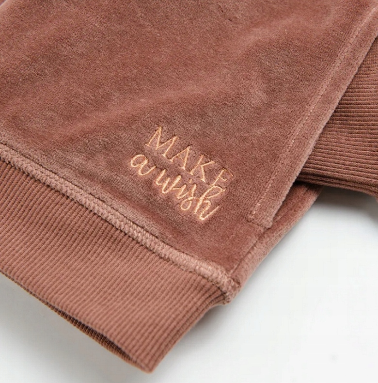 COOL CLUB Bluza dziewczęca z kapturem welurowa brązowa złoty zamek r. 116 Rozmiar 116