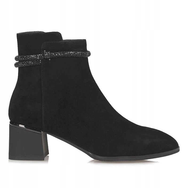 Černé kožené dámské kotníkové boty Loretta Vitale C9649 Black Suede