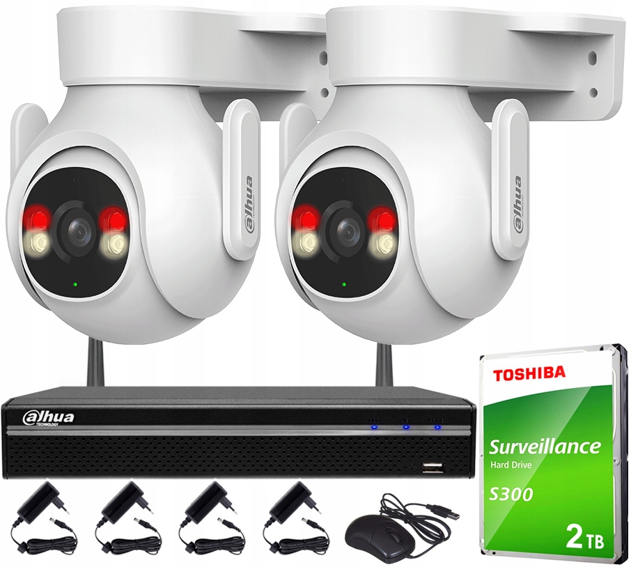 Monitorování Wifi 5MPx Dahua 2 kamery P5B-PV Externí Dual Light Hdd 2TB