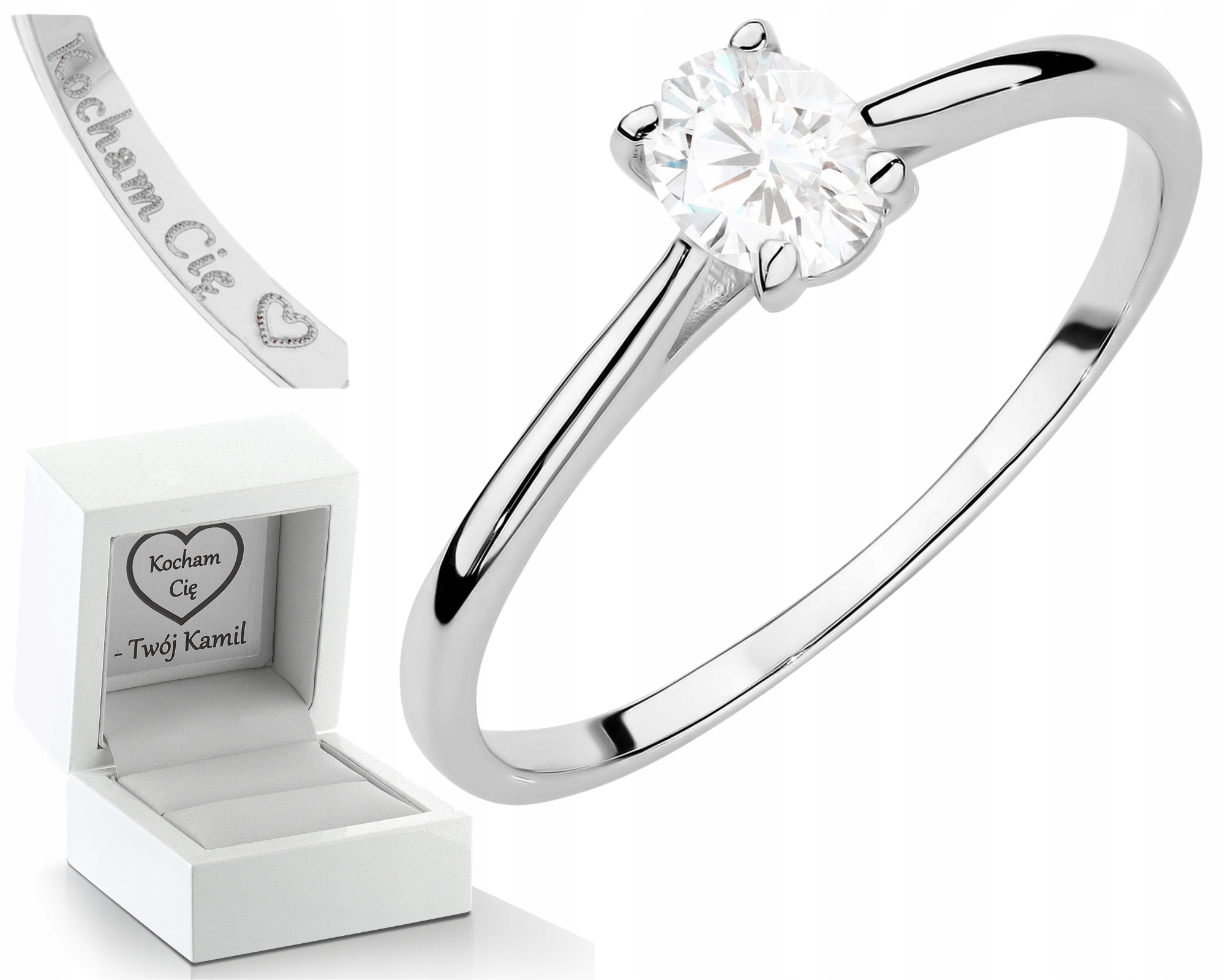 Bílé Zlato Prstýnek Laboratorní Briliant Zásnubní 585