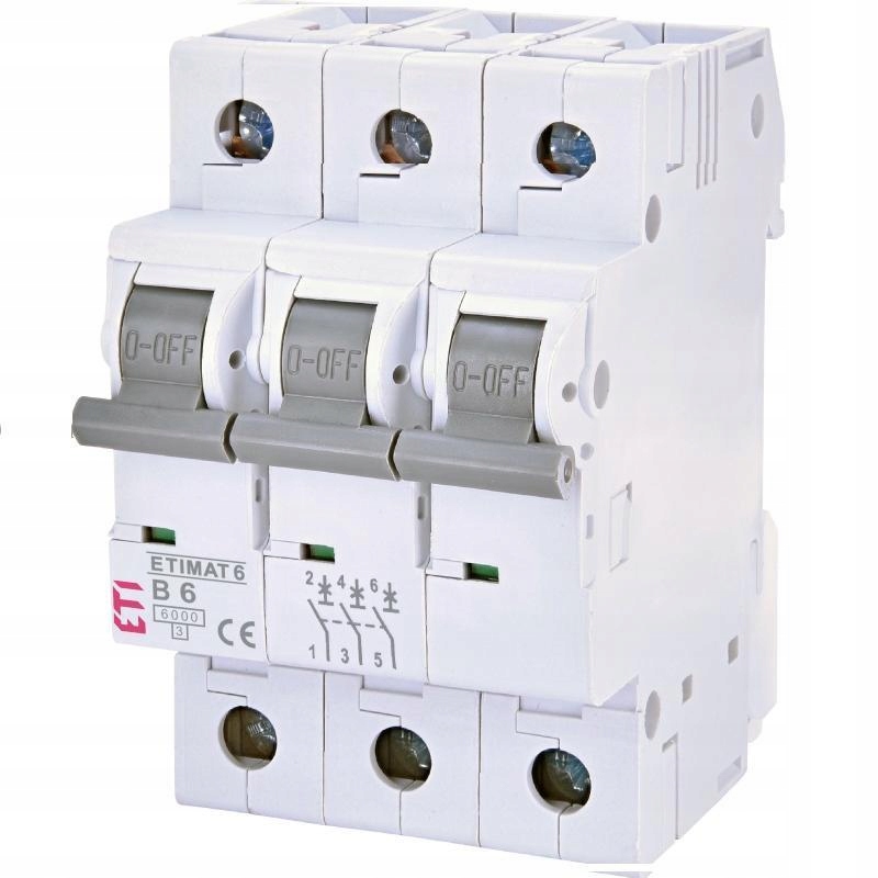 Nadproudový spínač ETIMAT6 3P B6 6kA Eti