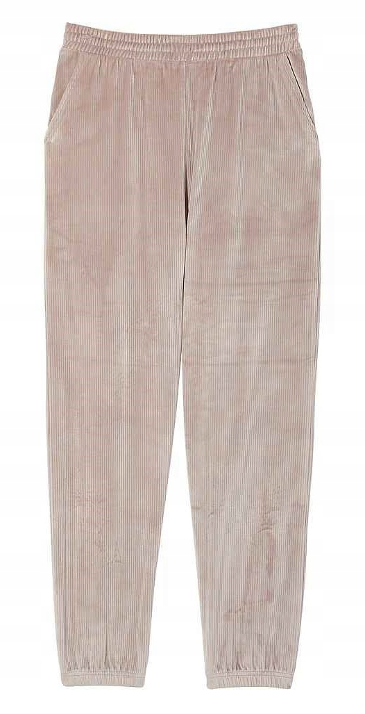 Kalhoty z žebrovaného veluru Victoria's Secret pískové, velikost S