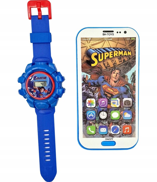 ZEGAREK SUPERMAN ZESTAW TELEFON SMARTFON PROJEKTOR