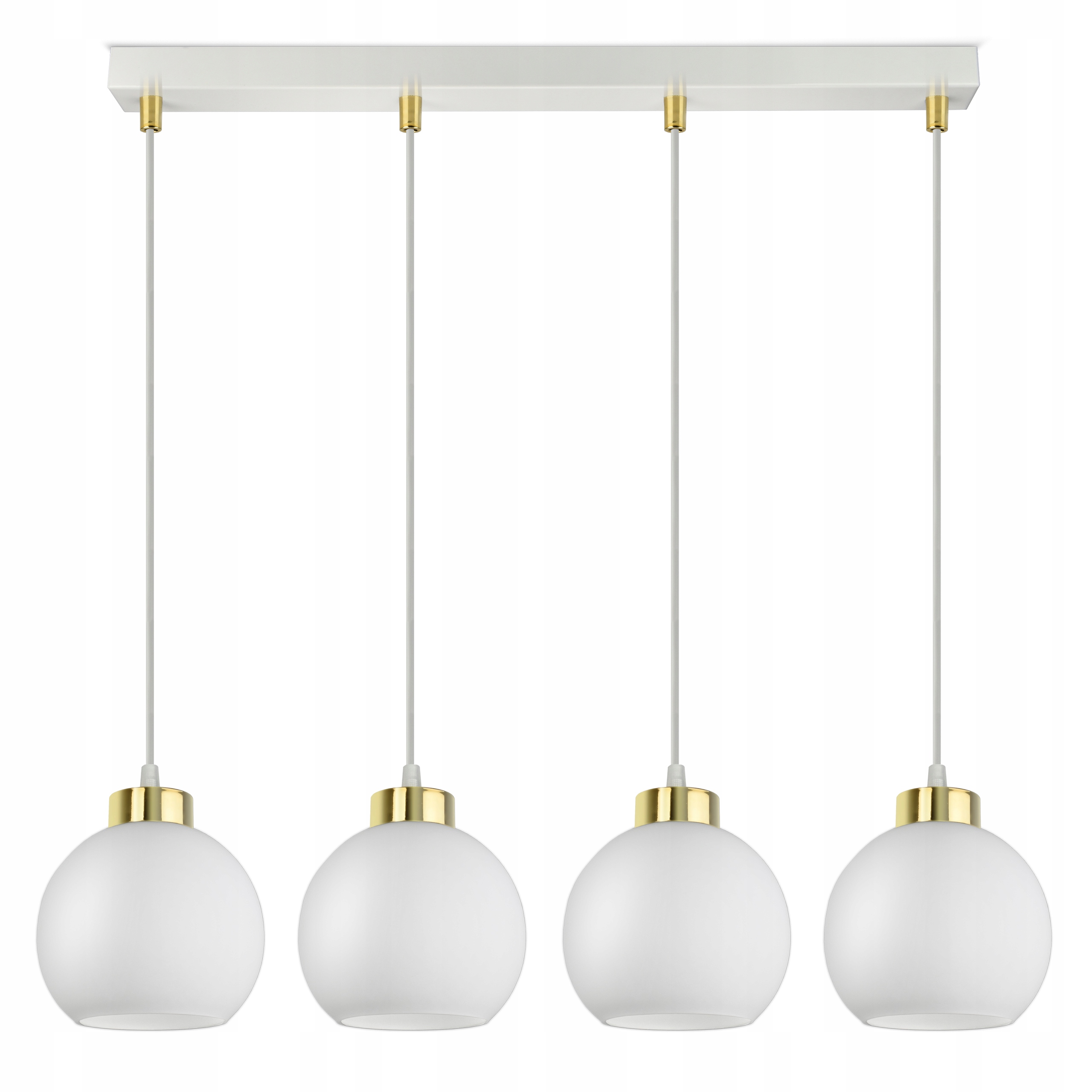 Závěsná stropní lampa Lustr Bílá Skleněné koule Bílé sklo BZ4 Led E27