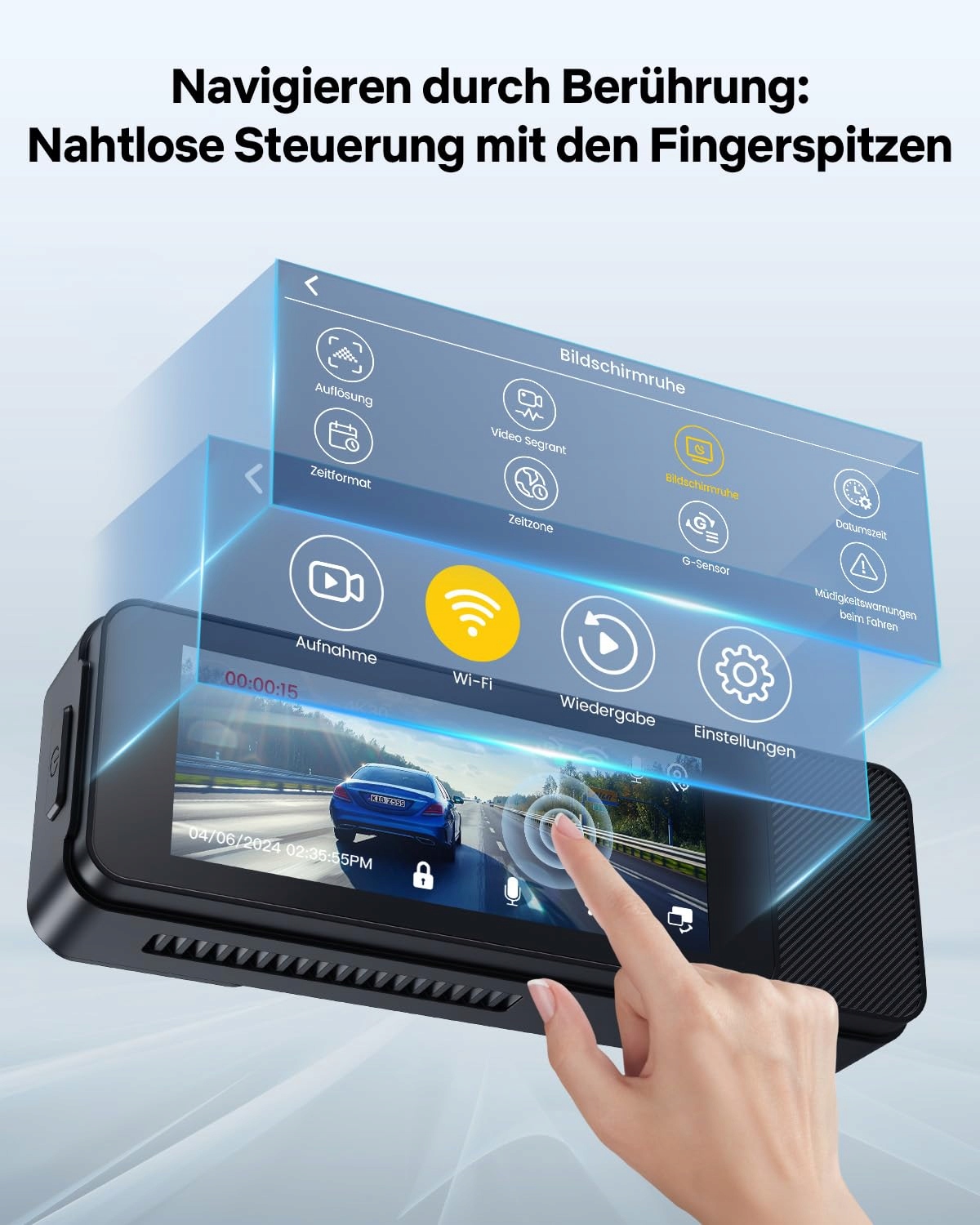 GKU Kamera Samochodowa 4K 2K Ekran Dotykowy GPS WiFi 64GB Karta SD — miniatura 3