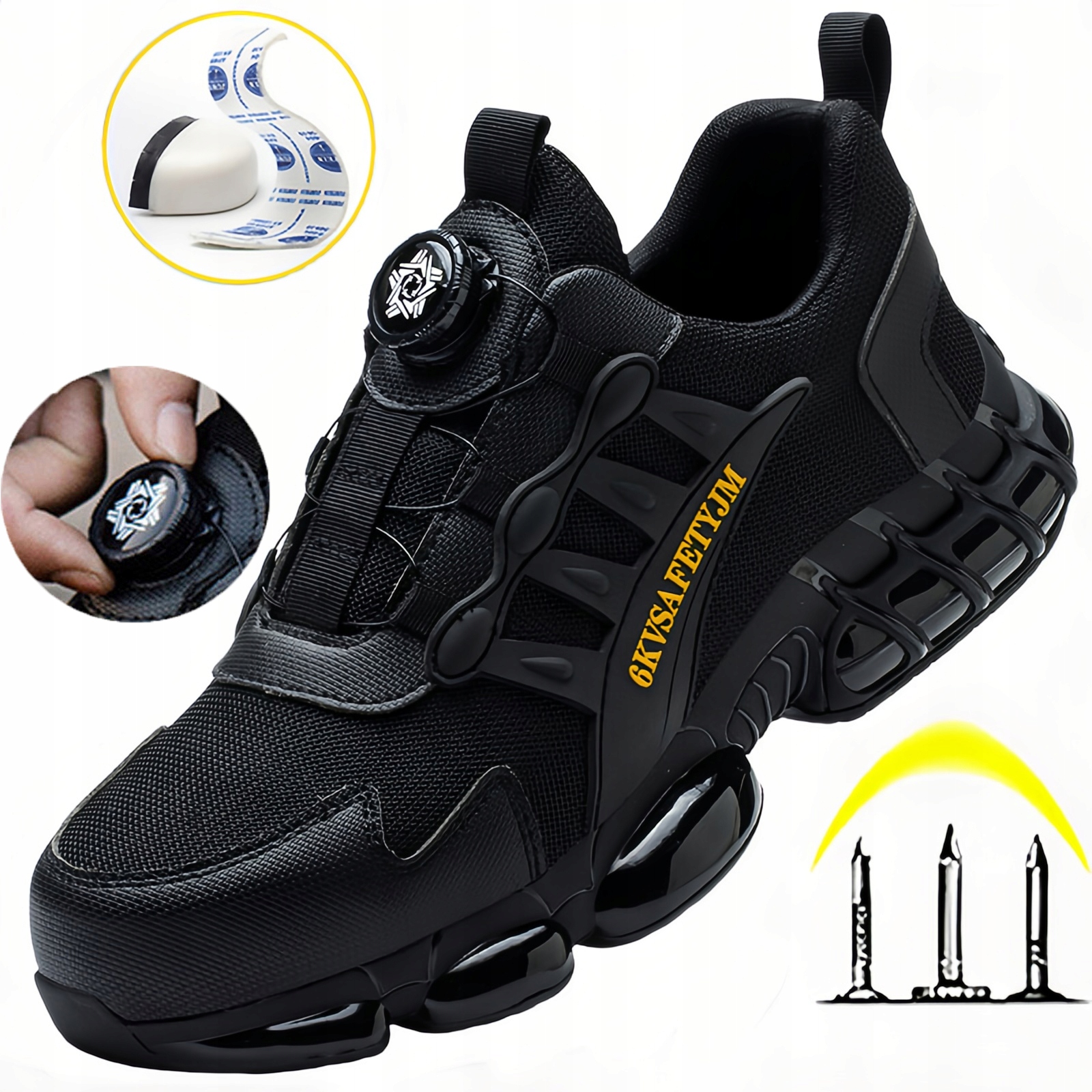 Buty robocze ochronne Ohs Sportowe półbuty lekkie czarne rozmiar.38