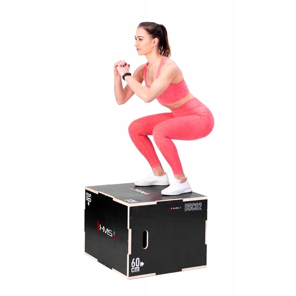 Skrzynia Treningowa do Ćwiczeń Jump Box Siłownia HMS Szerokość produktu 60 cm