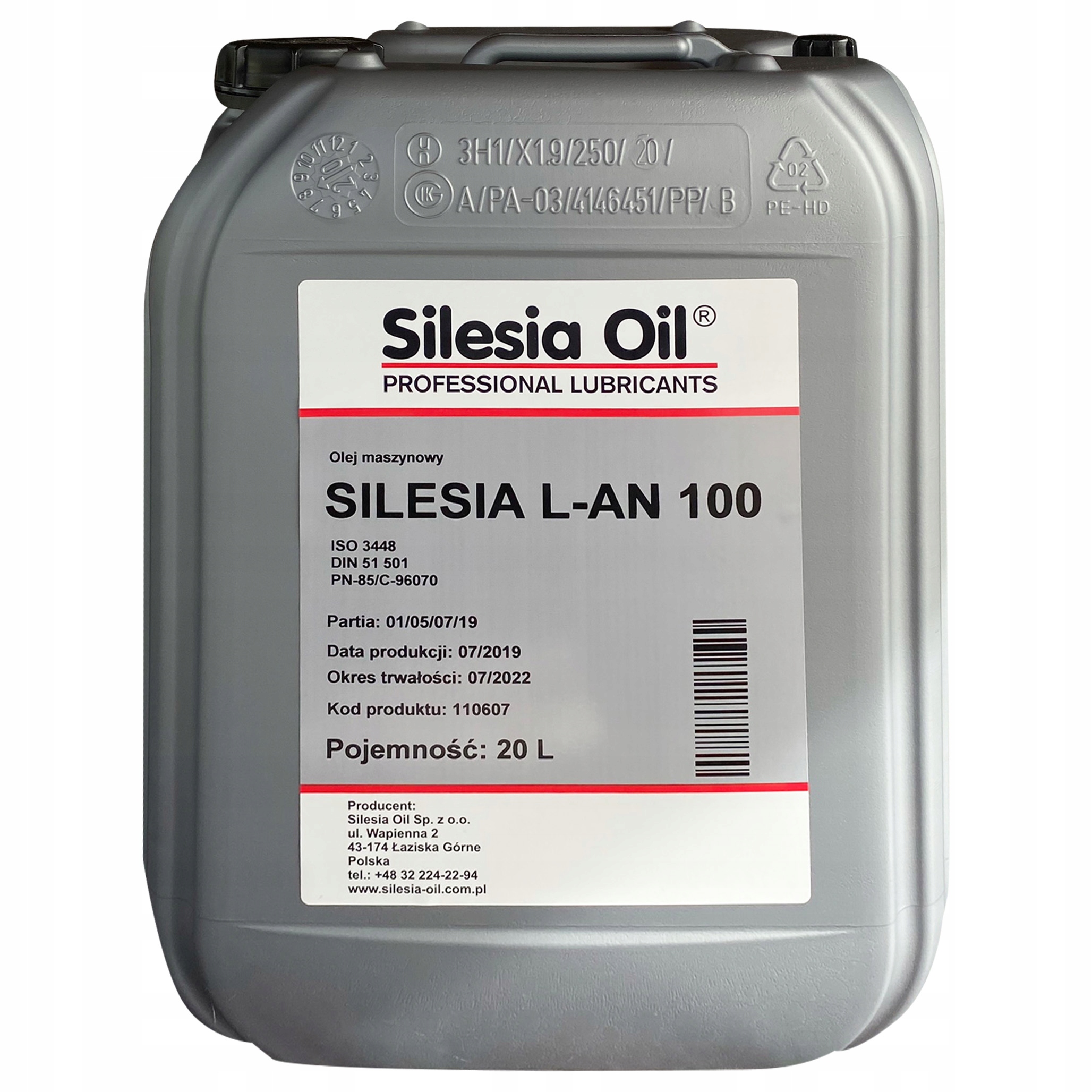 OLEJ MASZYNOWY SILESIA LAN 100 20L