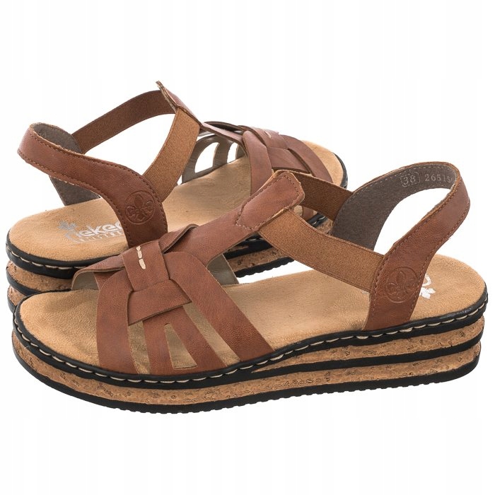 Dámské letní boty Pohodlné sandály na klínku Rieker 62918-22