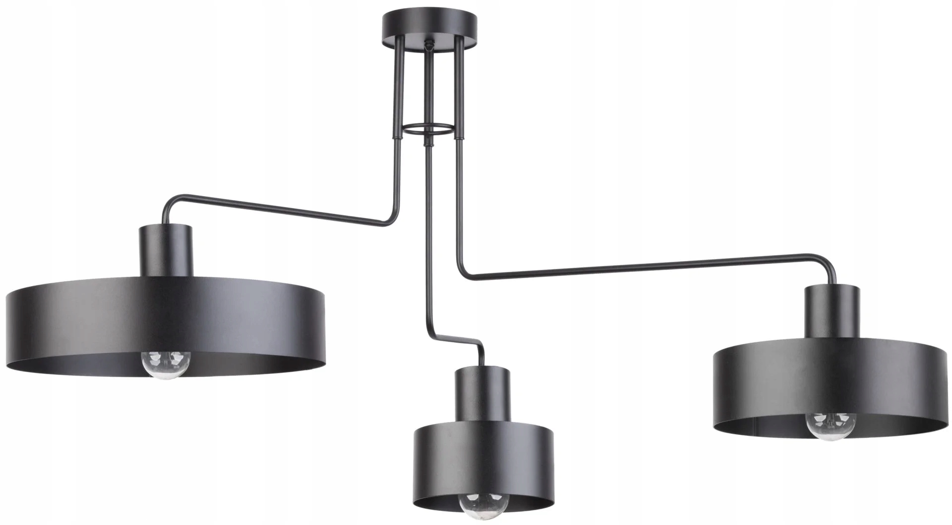 Čierna minimalistická stropná lampa Vasco 3xE27 15W Sigma Lighting
