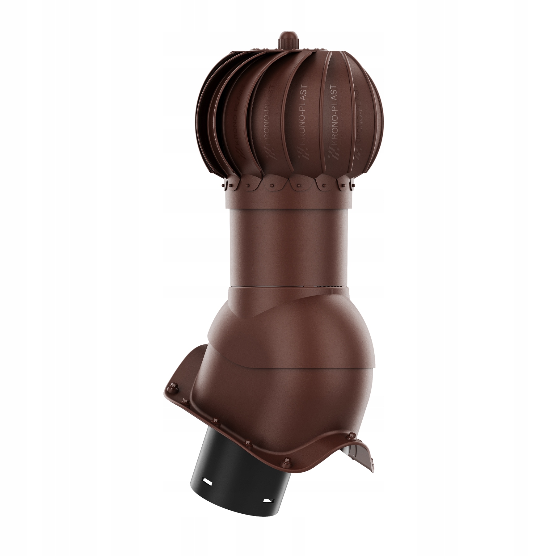 Větrací komín Otočný kulatý fi125 pro vlnitou desku Bronz 8017