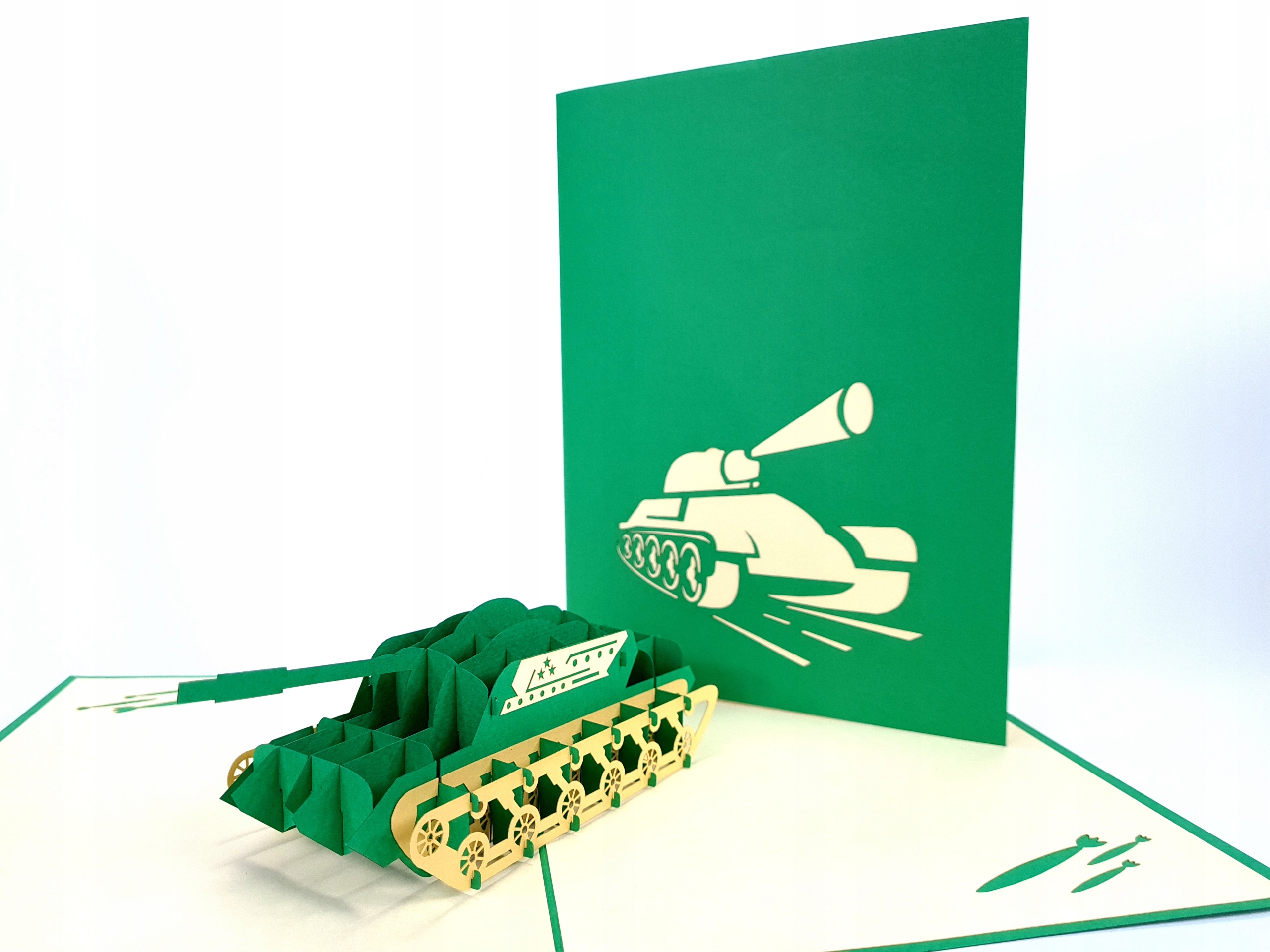 Tank Kartka 3D Den dětí Den otců Dárek Poděkování Gratuluji