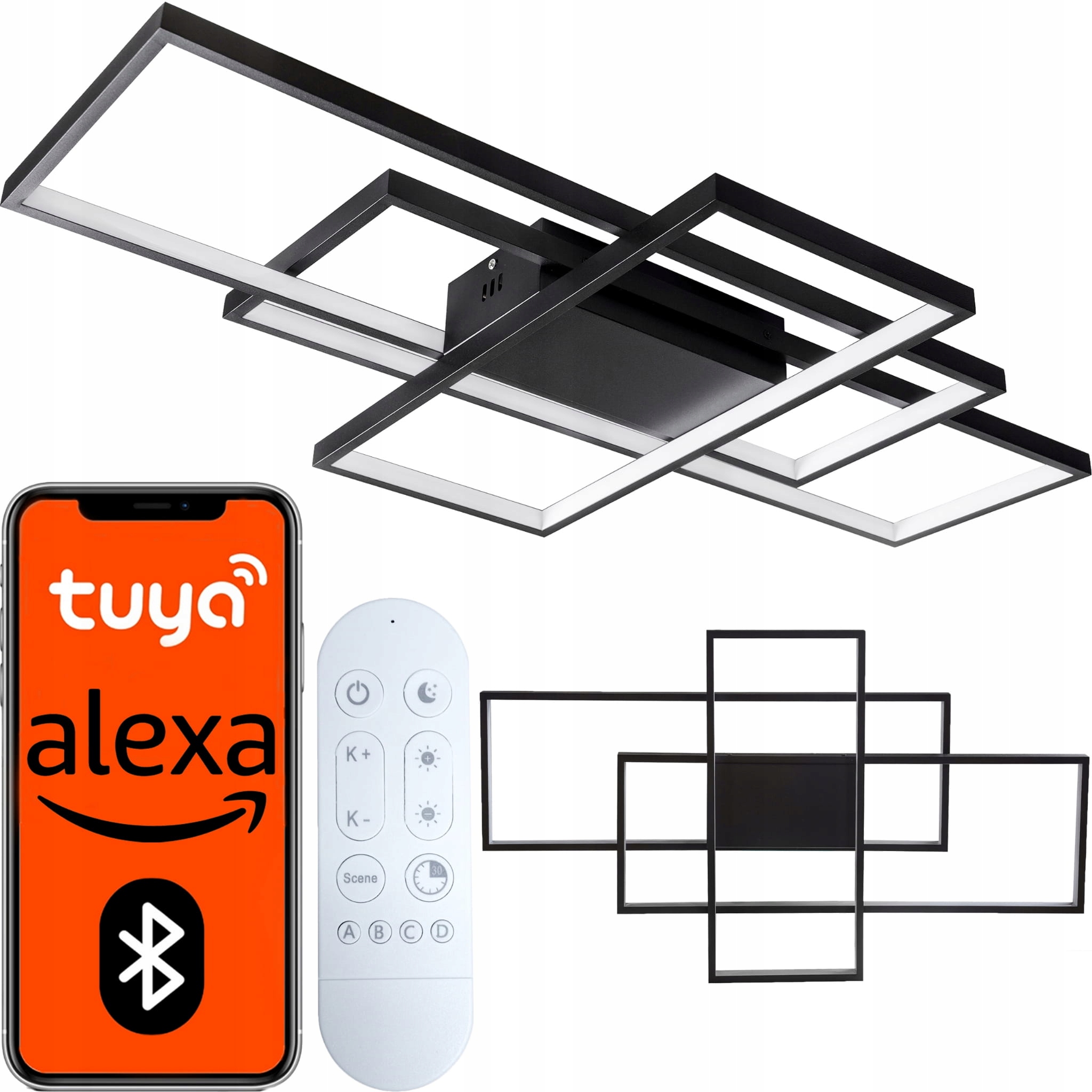 Lampa Sufitowa Led 178W ściemnia Aplikacja Na Telefon Tuya Smart pilot