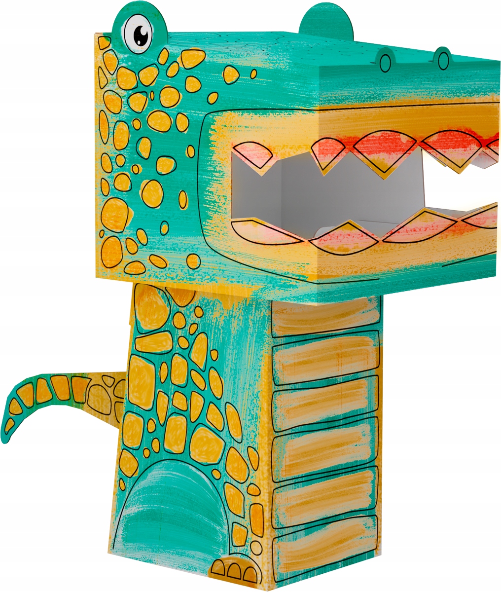 

Monumi Cubehead Dino 3D kolorowanka tyranozaur
