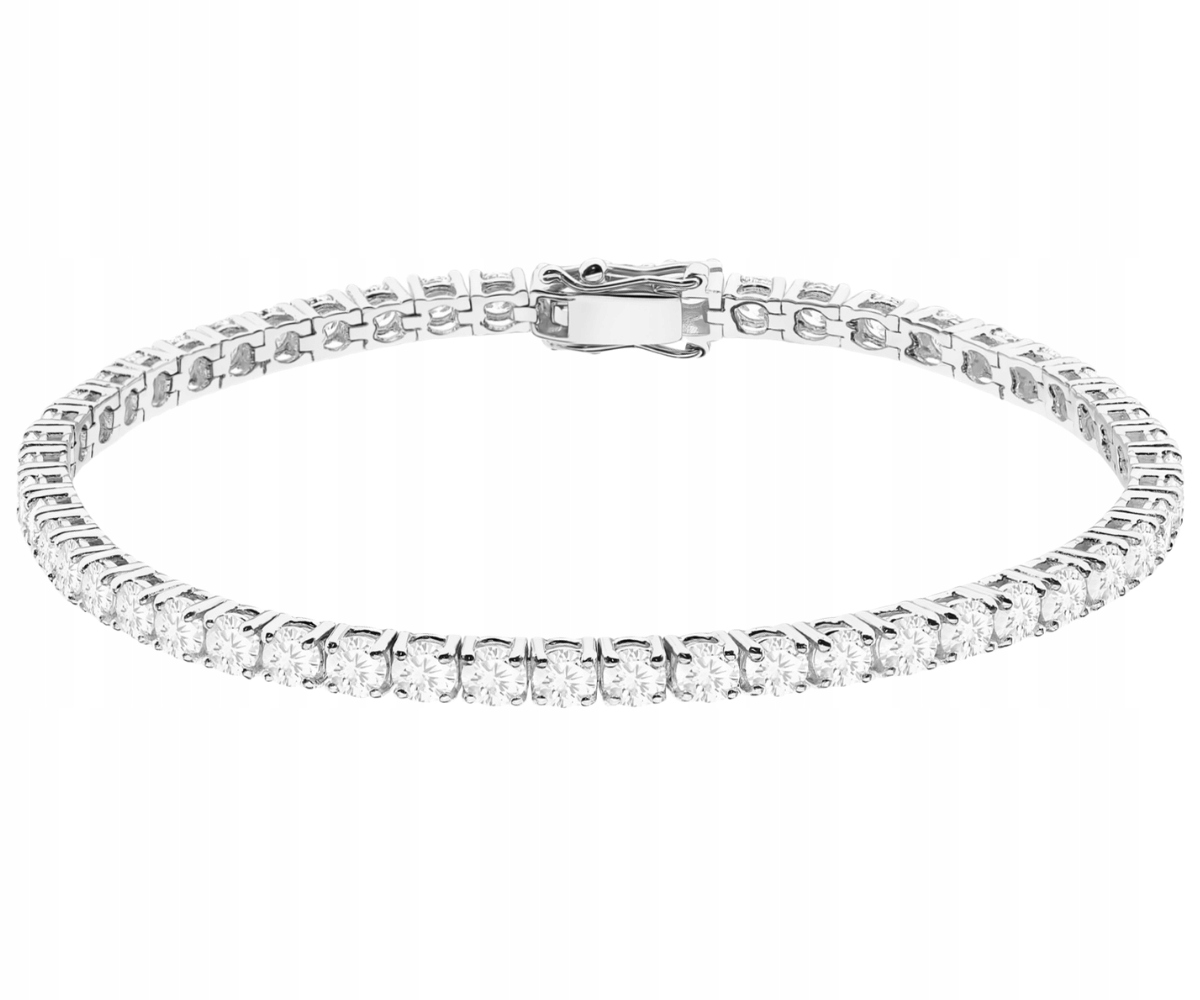 Náramek z bílého zlata 585 s laboratorními brilianty 7,56 Ct Dárek Gravírování